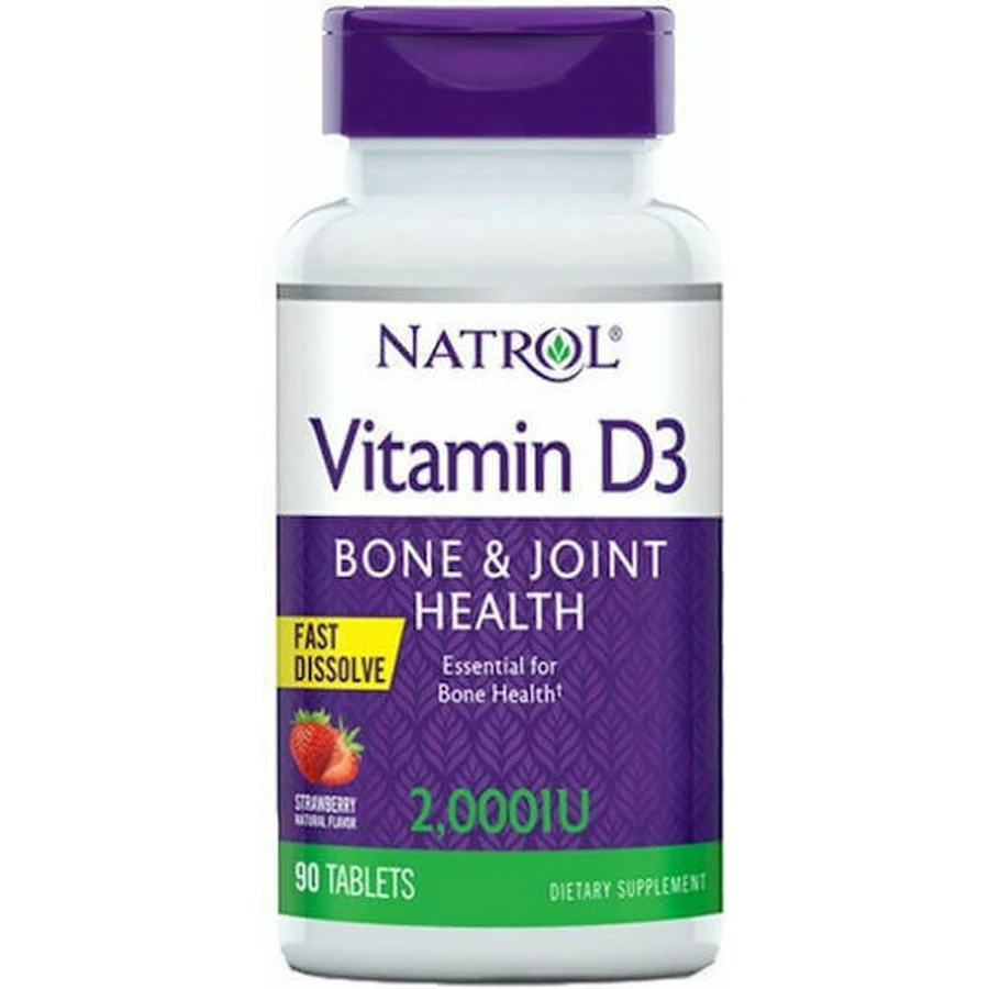Natrol Витамин D3 Быстрорастворимый витамин для укрепления иммунитета и здоровья яиц 2000iu Клубника 90 таблеток: цены и характеристики