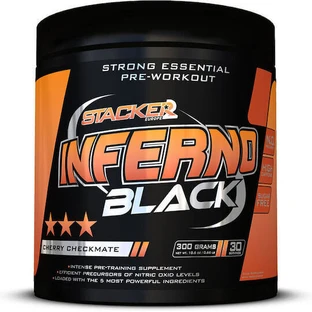 Stacker 2 Inferno Black Pre Workout Supplement 300gr Checkmate Cherry Checkmate