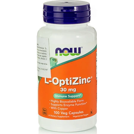Now Foods L-OptiZinc 30mg 100 Capsules: цены и характеристики