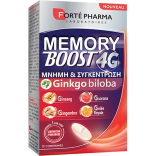 Харчова добавка Forte Pharma Memory Boost 4 г для покращення пам'яті та концентрації уваги 15 таблеток