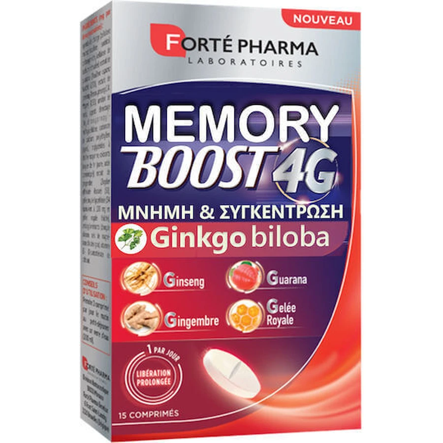 Харчова добавка Forte Pharma Memory Boost 4 г для покращення пам'яті та концентрації уваги 15 таблеток: ціни та характеристики