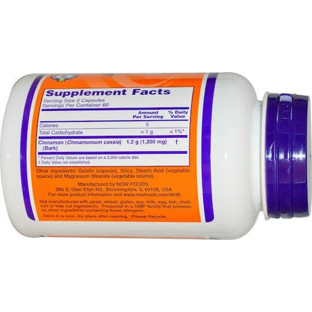 Now Foods Кора корицы 600 мг 120 капс: цены и характеристики