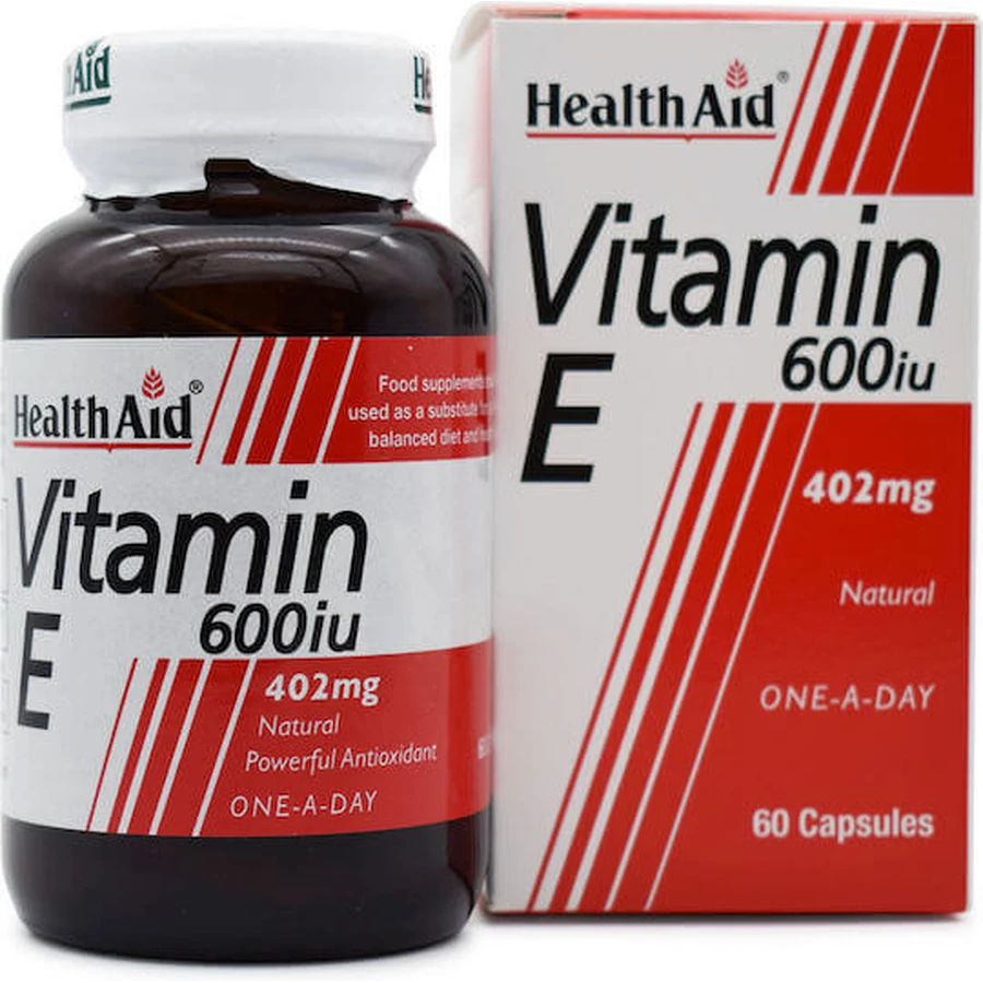 Health Aid Вітамін Е Вітамін для шкіри та антиоксидантної дії 600iu 402мг 60 х 1 капсули: ціни та характеристики