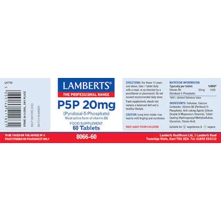 Lamberts P5P 20mg Харчова добавка Спеціальна Спеціальна 60 таб.