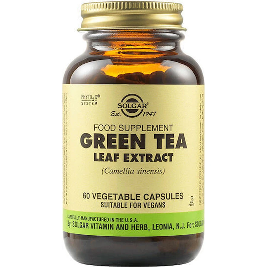 Solgar Стандартизированный экстракт листьев зеленого чая (Camellia Sinensis) 500 мг 60 растительных капсул: цены и характеристики