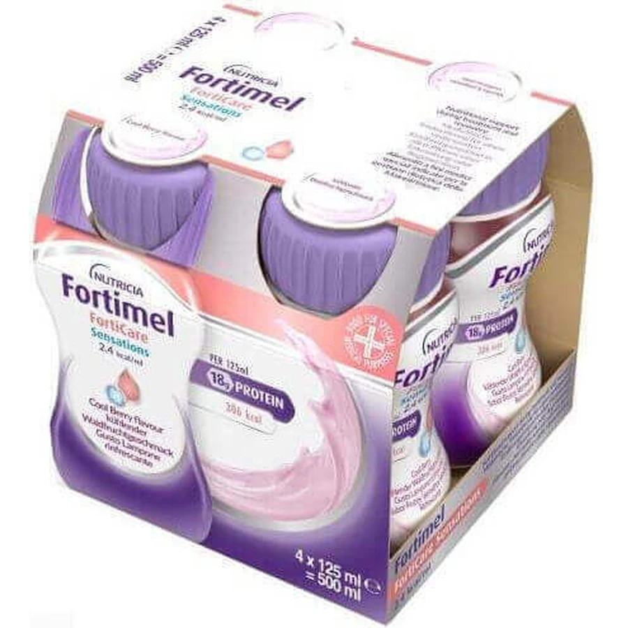 Nutricia Forticare Спеціальна харчова добавка 4 x 31 мл Ягода: ціни та характеристики