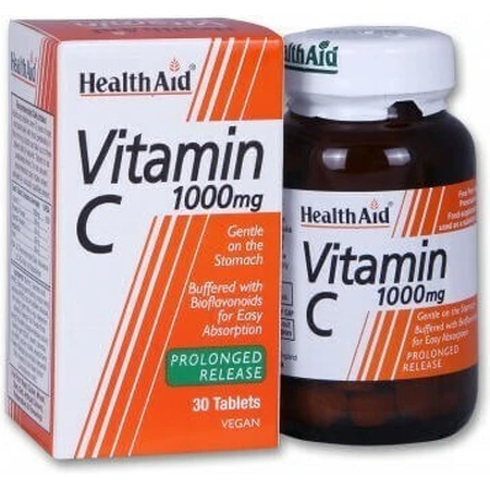 Health Aid Вітамін С Біофлавоноїди 30 таблеток Вітамін для зміцнення імунної системи, шкіри та антиоксидантної дії 1000 мг 30 х 1 таблетка: ціни та характеристики