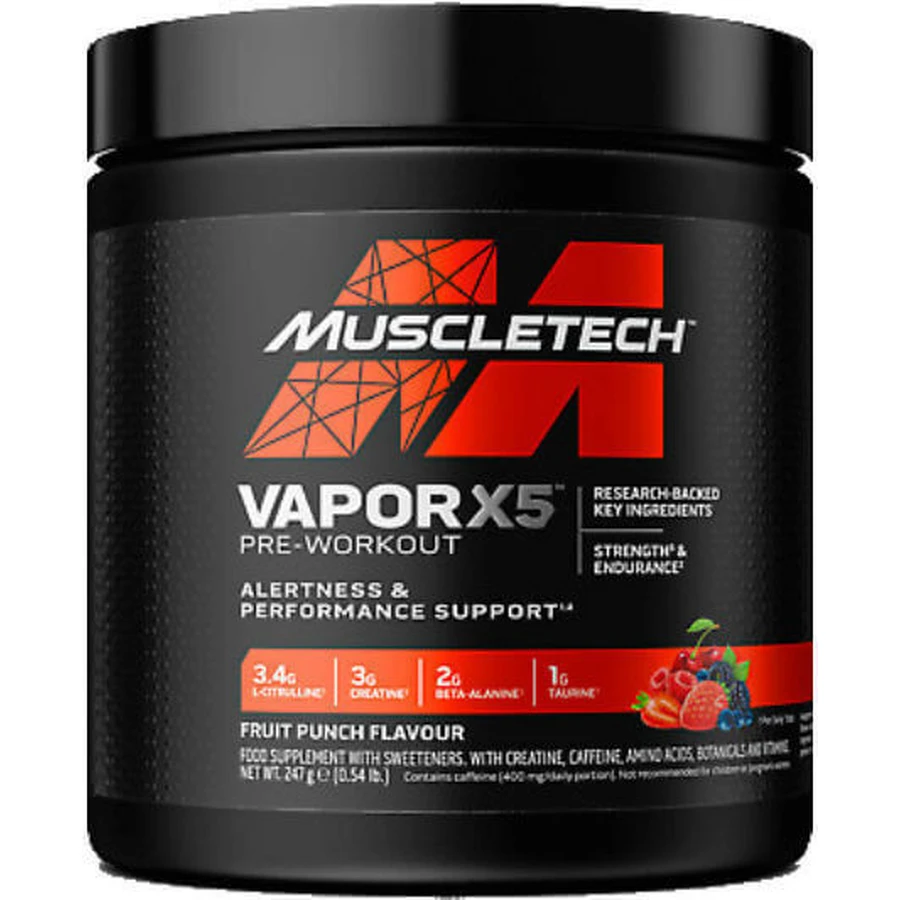 MuscleTech VaporX5 Pre Workout Supplement 247gr Fruit Punch: цены и характеристики