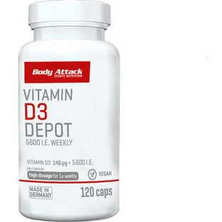 Body Attack Vitamin D3 Depot Укрепление иммунитета и здоровье яиц Витамин D3 Depot 120 капс