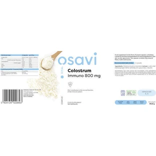 Osavi Vital Vital Colostrum Immuno 800 мг Імунна добавка для підвищення імунітету 120 капс.