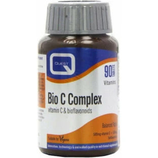 Quest Bio C Complex Vitamin C 500mg & Bioflavonoids Vitamin for Immune Support, Skin & Antioxidant Action 500mg 90 Tablets