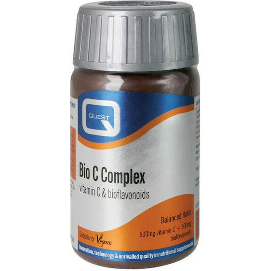 Quest Bio C Complex Vitamin C 500mg & Bioflavonoids Vitamin for Immune Support, Skin & Antioxidant Action 500mg 90 Tablets: цены и характеристики