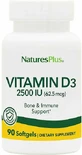 Nature's Plus Підтримка імунітету Вітамін D3 Зміцнення імунітету та здоров'я яєць Вітамін D3 2500iu 90 м'яких гелів