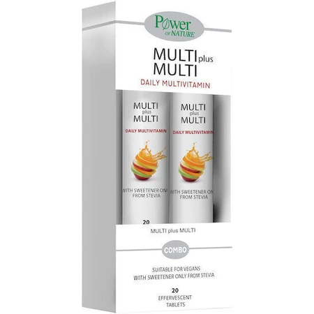 Полівітамінний мультивітамінний комплекс Power Of Nature Multi Plus Multi Energy Персик 2 x 20 шипучих таблеток: ціни та характеристики