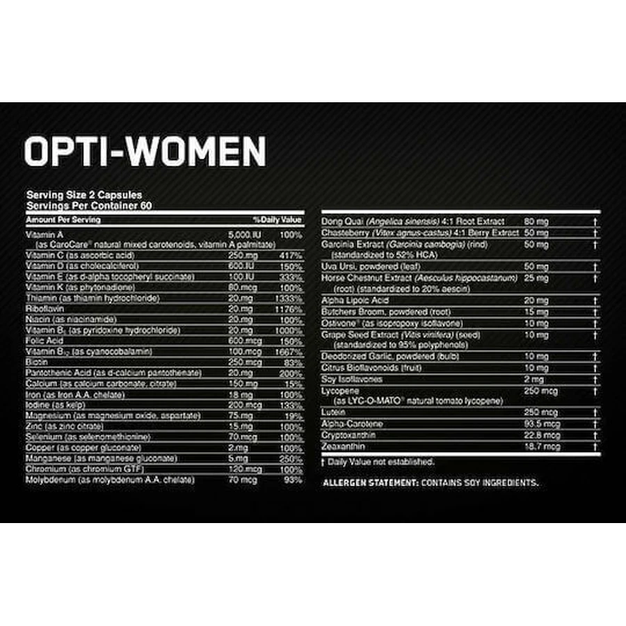 Optimum Nutrition Opti-Women Multivitamin 30+ Інгредієнти Мультивітамінний комплекс для енергії, імунної системи та зміцнення волосся 120 капс.: ціни та характеристики