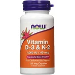 Now Foods Вітамін D-3 та К-2 для зміцнення імунної системи та здоров'я яєць 1000iu 120 рослинних 120 капсул: ціни та характеристики
