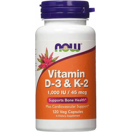 Now Foods Вітамін D-3 та К-2 для зміцнення імунної системи та здоров'я яєць 1000iu 120 рослинних 120 капсул: ціни та характеристики
