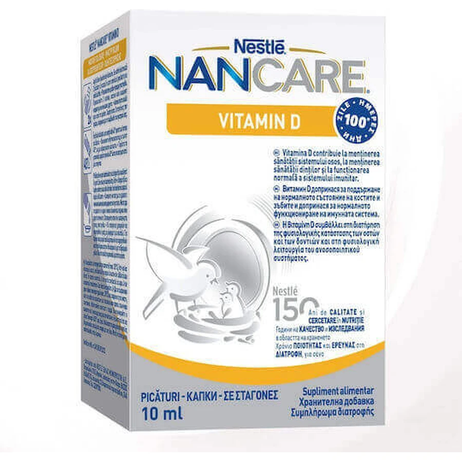 Nestle NanCare Витамин D для укрепления иммунитета и здоровья яиц 10 мл: цены и характеристики