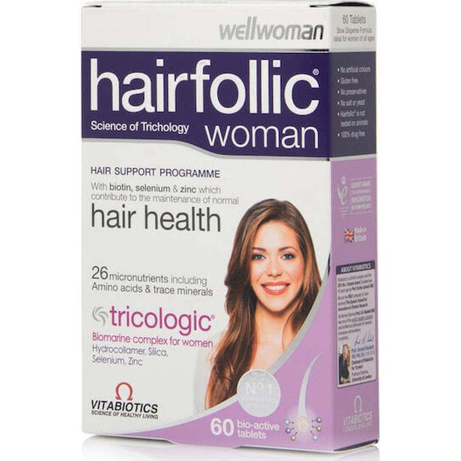 Vitabiotics WellWoman WellWoman Hairfollic Woman Hair Health Tricologic Special Dietary Supplement 60 tabs: цены и характеристики