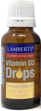 Вітамінні краплі Lamberts Vitamin D3 для зміцнення імунної системи та здоров'я яєць 200iu 20мл 20мл