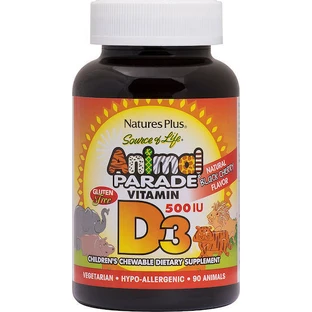 Nature's Plus Вітамін D3 для підтримки імунітету та здоров'я яєць Вишня 90 жувальних таблеток