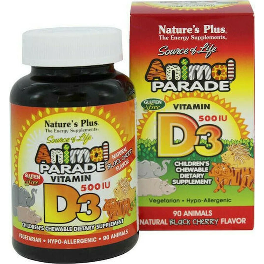 Nature's Plus Вітамін D3 для підтримки імунітету та здоров'я яєць Вишня 90 жувальних таблеток: ціни та характеристики