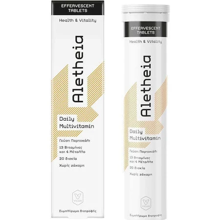 Vican Aletheia Daily Multivitamin Полівітамінний мультивітамінний комплекс для зміцнення енергії, імунітету та нервової системи Помаранчевий 20 таб. еф.: ціни та характеристики