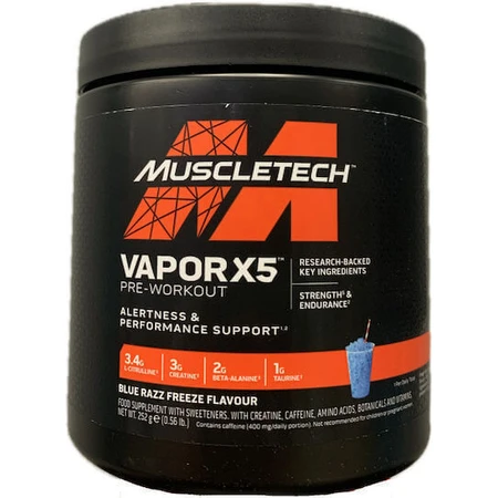MuscleTech Vapor X5 Next Gen Предтреніровочная добавка 252гр Blue Razz Freeze: ціни та характеристики