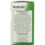 Health Aid Черный чеснок 750 мг 30 растительных капсул
