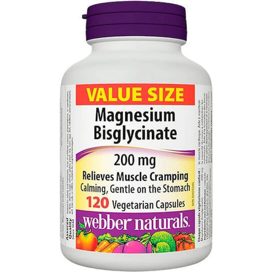 Webber Naturals Глицинат магния 200 мг 120 капсул травяные: цены и характеристики