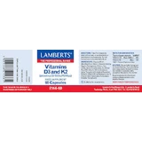 Lamberts Vitamin D3 1000iu & K2 90µg Вітамін для зміцнення імунної системи та здоров'я яєць 1000iu 60 капс.