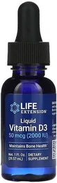 Life Extension Рідкий вітамін D3 для підтримки імунітету та здоров'я яєць 2000iu 29.57мл