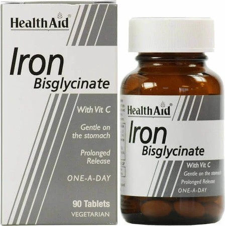 Health Aid Iron Bisglycinate 30mg 90 Tablets: цены и характеристики
