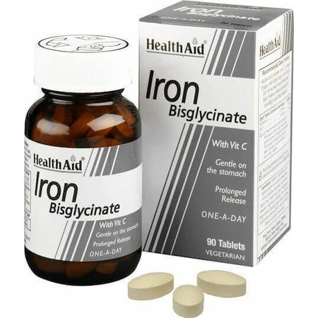 Health Aid Iron Bisglycinate 30mg 90 Tablets: цены и характеристики