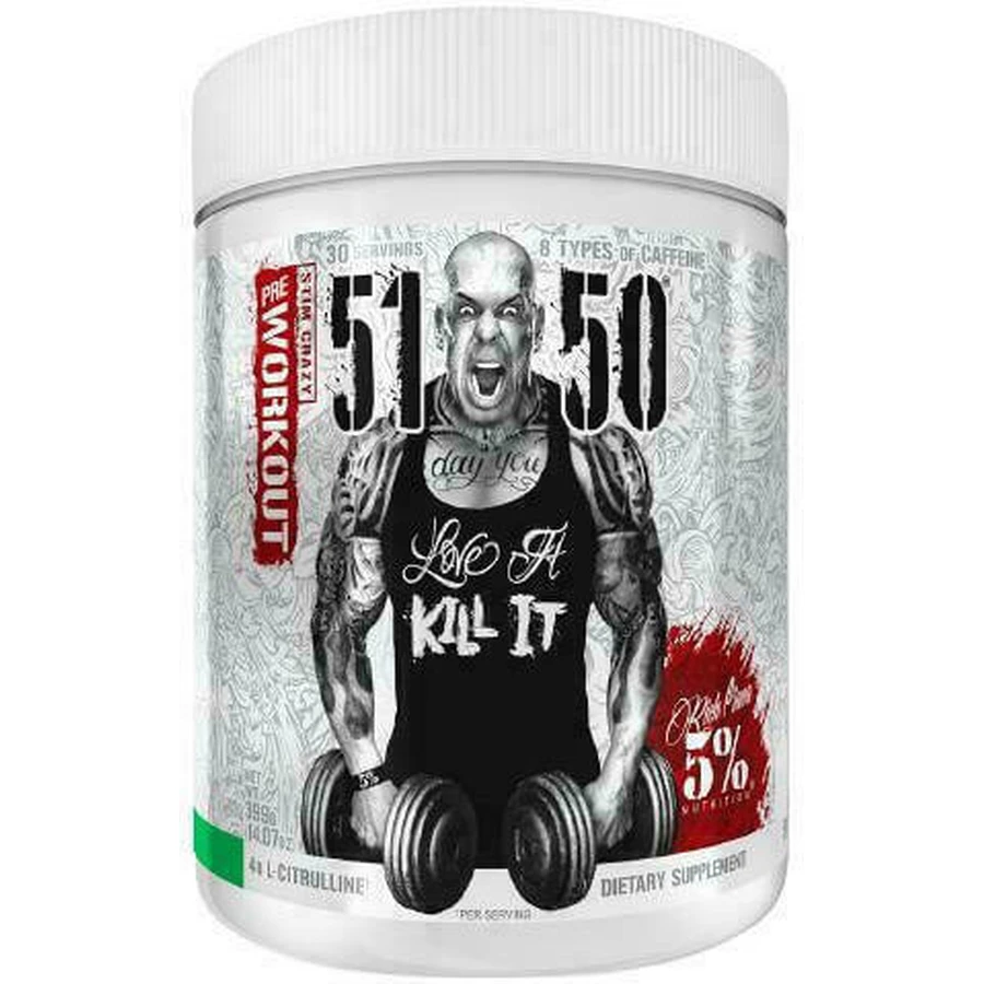 Rich Piana 5% Nutrition 5150 Stim Crazy Предтреніровочная добавка перед тренуванням 5150 Stim Crazy Предтреніровочная добавка перед тренуванням 372гр Яблучний зелений: ціни та характеристики