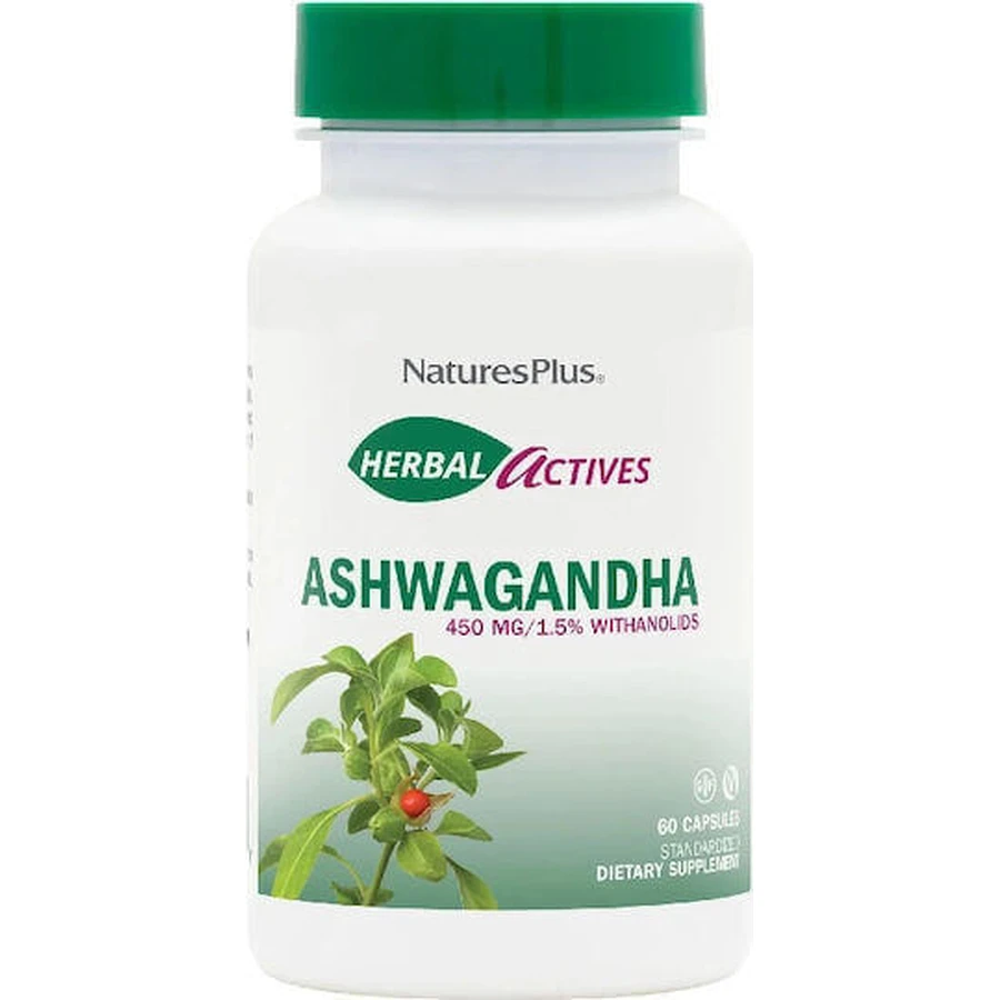 Nature's Plus Herbal Actives Ашвагандха 60 рослинних капсул: ціни та характеристики