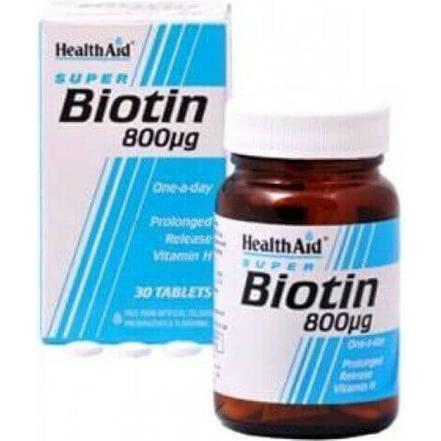 Health Aid Биотин Витамин для волос, кожи и ногтей 800 мкг 30 x 1 таблетка: цены и характеристики