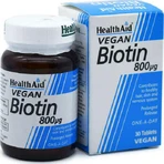Health Aid Биотин Витамин для волос, кожи и ногтей 800 мкг 30 x 1 таблетка: цены и характеристики