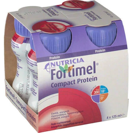 Nutricia Fortimel Fortimel Компактний білок Спеціальна дієтична добавка 4 x 31 мл Червоні фрукти: ціни та характеристики