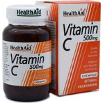 Health Aid Витамин C для поддержки иммунитета, кожи и антиоксидантного действия 500 мг Апельсин 60 x { chew_tabs | divided_by:temaxia }} жевательные таблетки: цены и характеристики