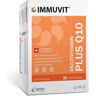 Leriva Pharma Immuvit Plus Q10 Мультивитамины для энергии и укрепления иммунной системы 30 софтгелей