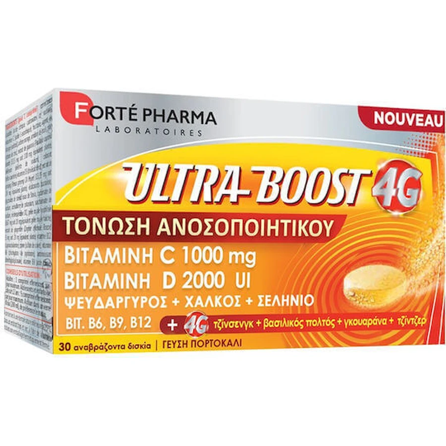 Forte Pharma Ultra Boost 4G Multivitamin Мультивітамінний комплекс для зміцнення імунної системи апельсин 30 табл. еф.: ціни та характеристики