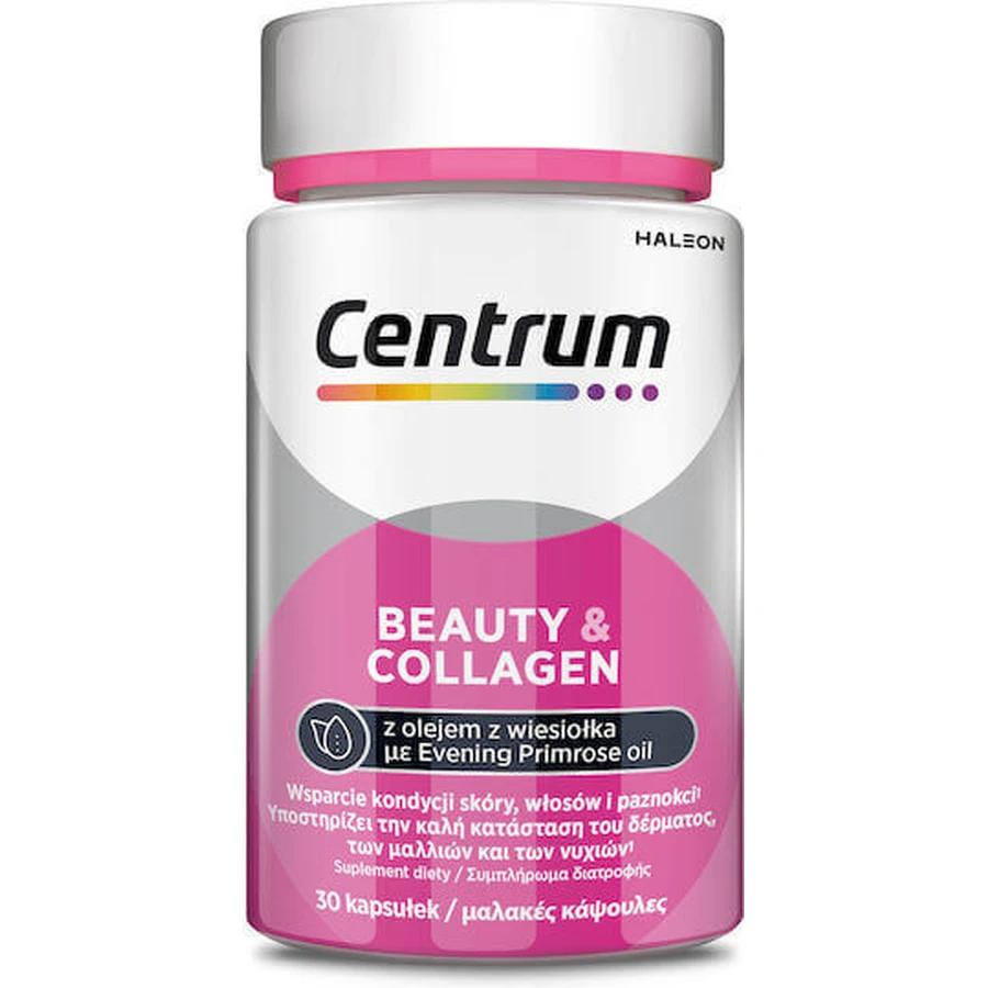 Centrum Красота и коллаген Мультивитамины с маслом ночного света и коллагеном для волос, кожи и ногтей 30 софтгелей: цены и характеристики