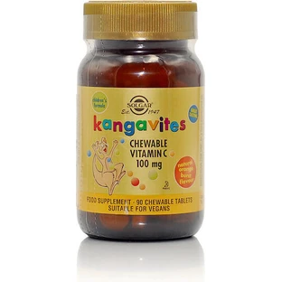 Solgar Kangavites Kangavites Vitamin C Вітамін для підтримки імунітету, шкіри та антиоксидантної дії 100 мг апельсин 90 жувальних таблеток