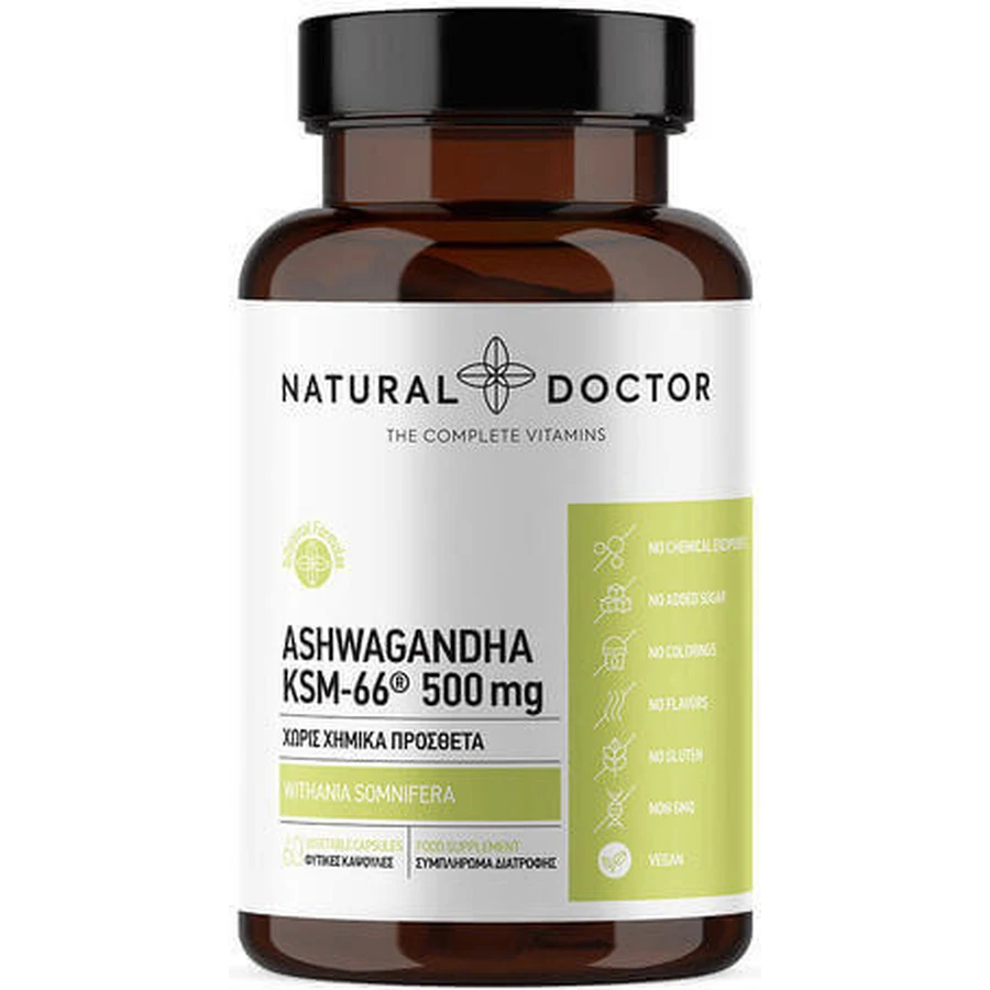 Natural Doctor Ashwagandha Ashwagandha Ksm-66 500мг 60 капс.: ціни та характеристики