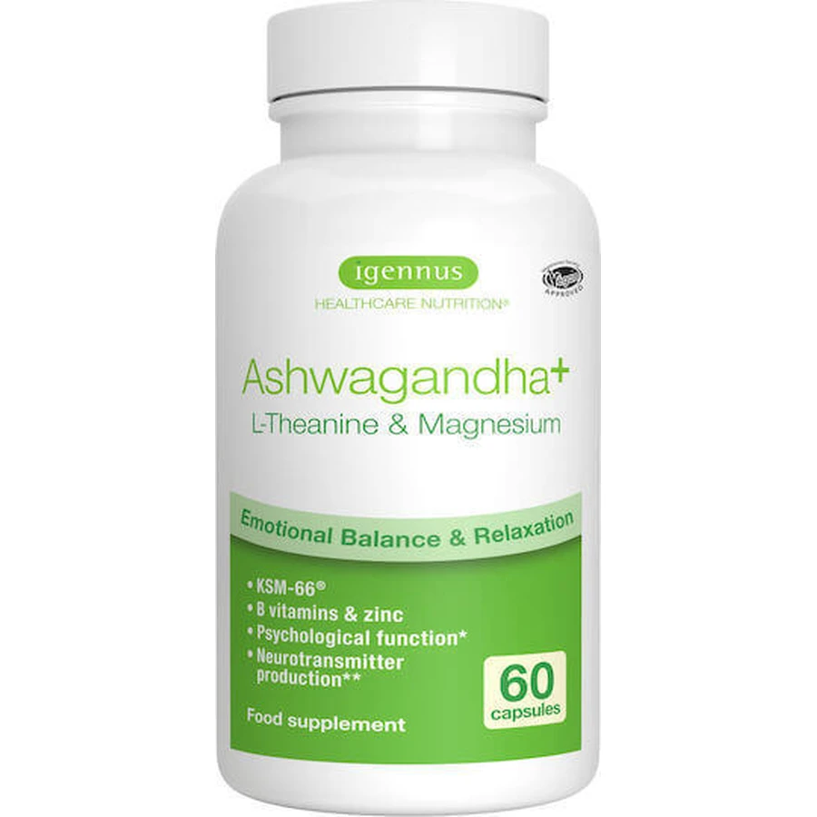 iGennus Ashwagandha+ L-theanine & Magnesium 600mg 60 caps: цены и характеристики