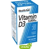 Health Aid Витамин D3 для поддержки иммунной системы и здоровья яиц 5000iu 30 x 1 вегетарианских капсул