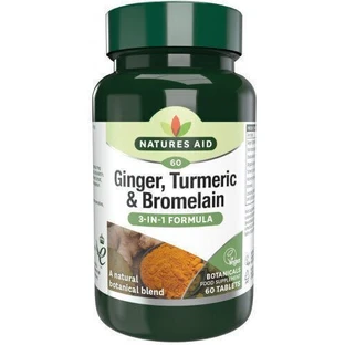 Natures Aid Імбирна куркума та бромелайн 60 пакетиків