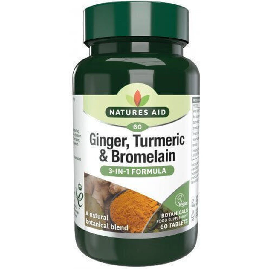 Natures Aid Імбирна куркума та бромелайн 60 пакетиків: ціни та характеристики