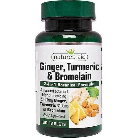 Natures Aid Імбирна куркума та бромелайн 60 пакетиків: ціни та характеристики